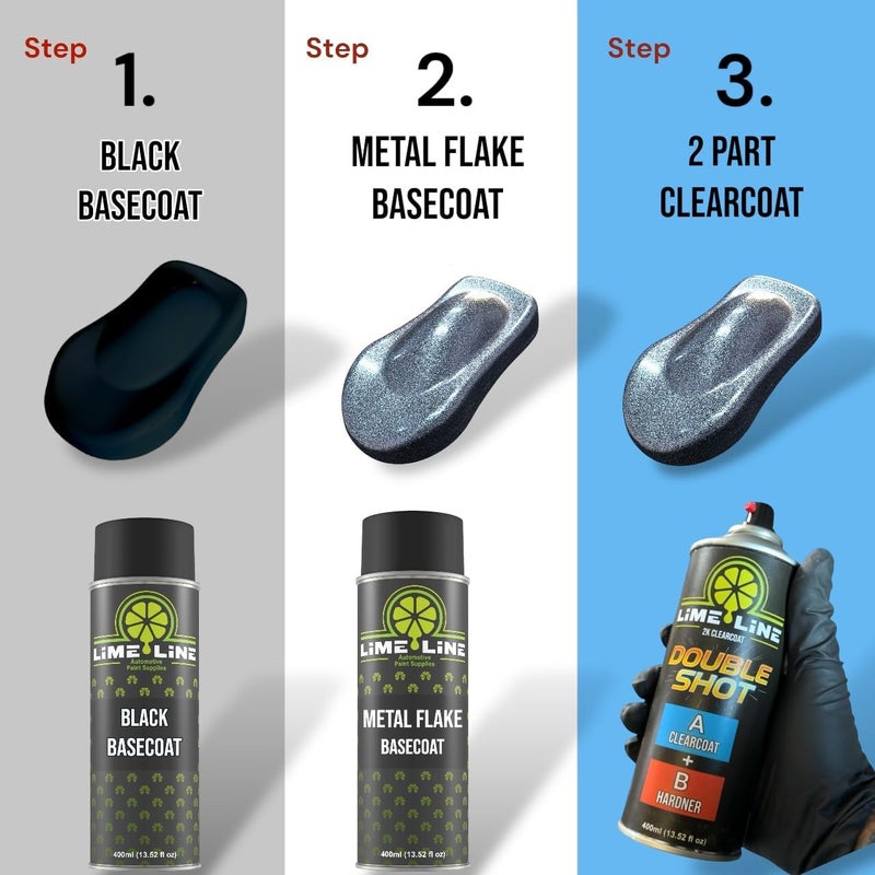 LiME LiNE Premium Automotive Basecoat Aerosol Spray Paint - Fast Drying- Custom Paint, Must Be Clearcoated! (Purple + Red + Green) - Image 3